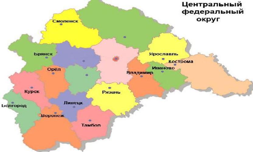 Карта центрально черноземного района россии с городами подробная