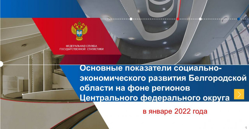 Основные показатели социально-экономического развития Белгородской области на фоне России и регионов Центрального федерального округа в январе 2022 года